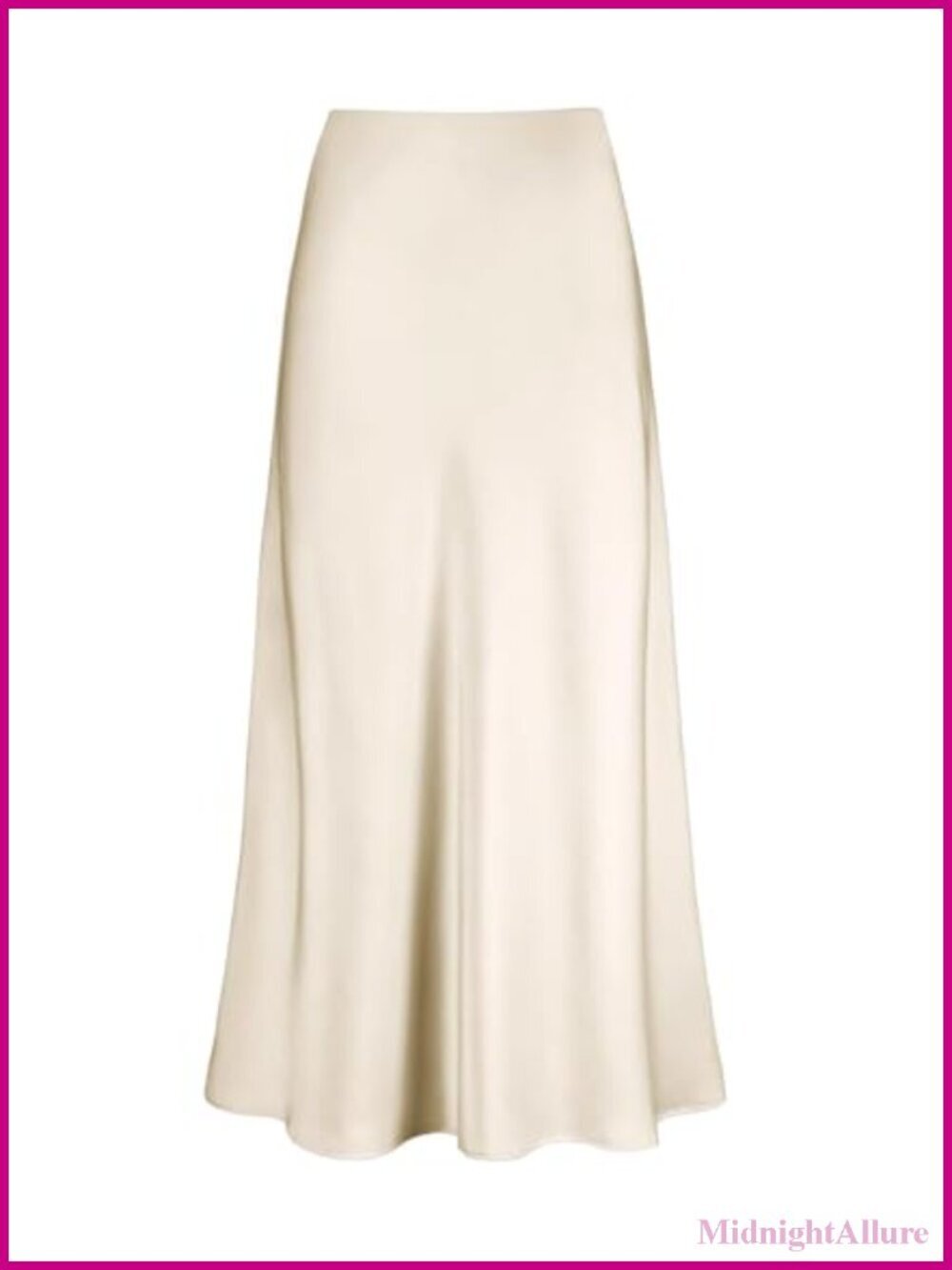 Satin High Waisted A-Line Maxi Skirt with Hidden Elastic Waistband